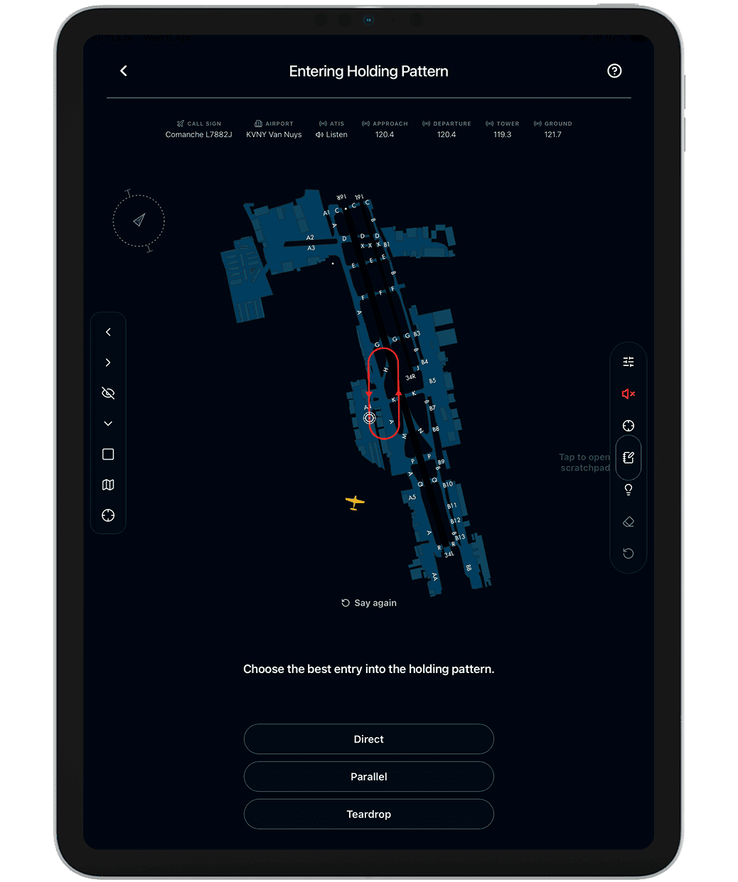 Holding pattern entries